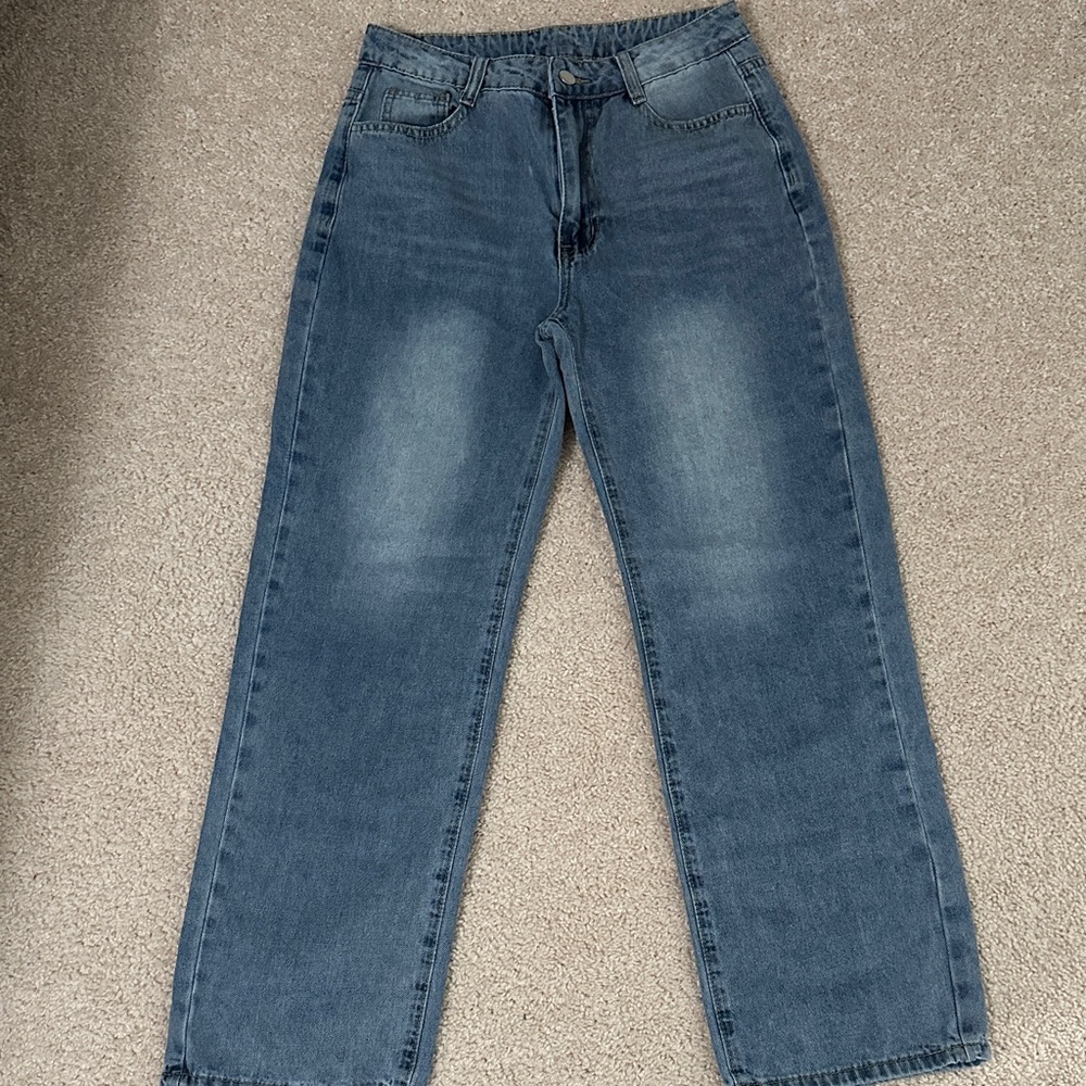 SHEIN Classic Blue Wide Leg Jeans